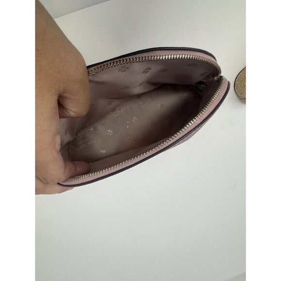 KATE SPADE Rose Gold/Pink and Gold Glitter Domed Cosmetic Bag Set of 2 - Picture 2 of 10